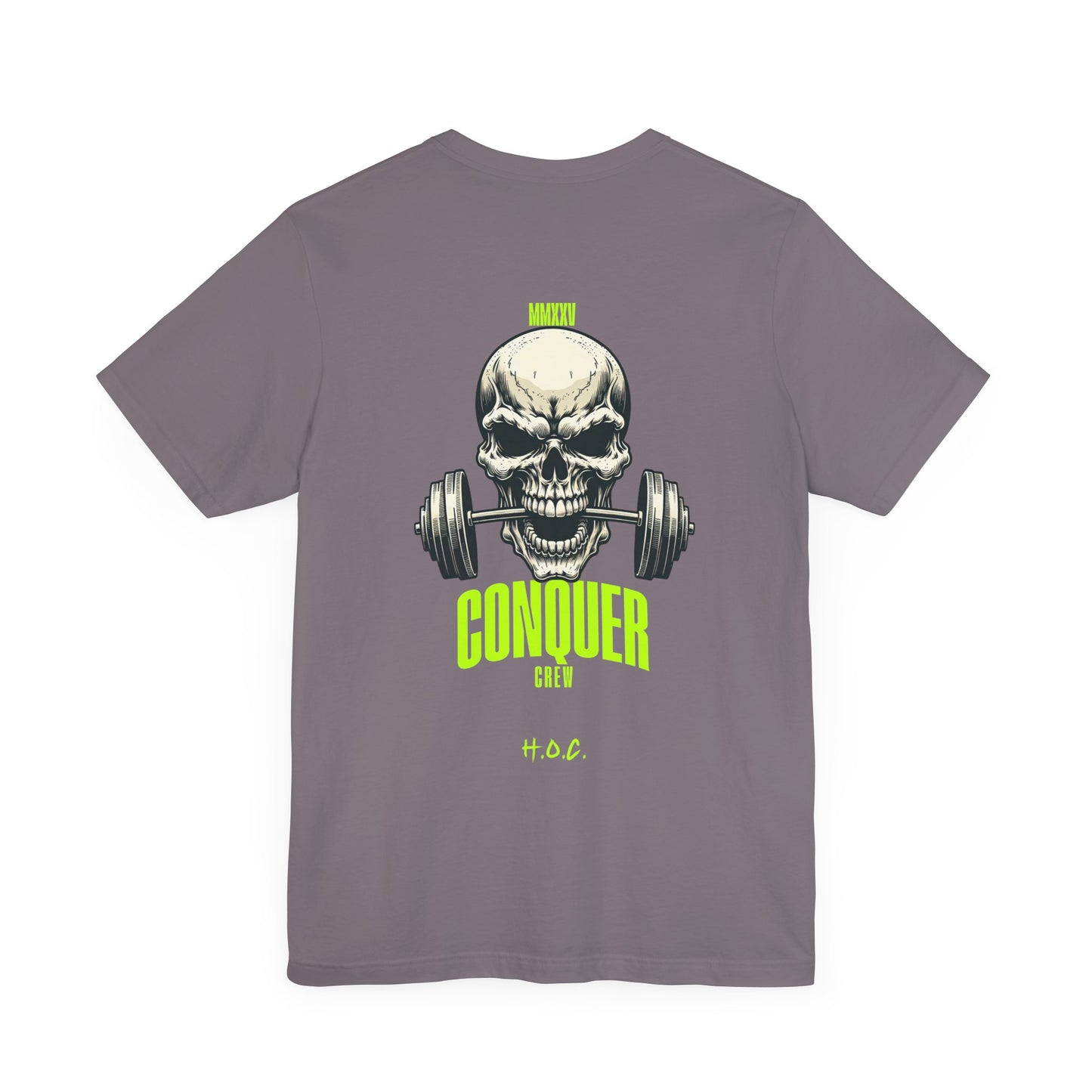 Skull Conqueror Gym Tee - Unisex Short Sleeve Workout Shirt