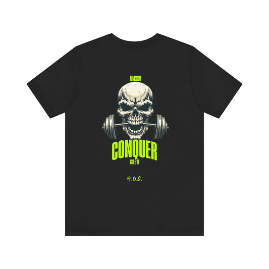 Skull Conqueror Gym Tee - Unisex Short Sleeve Workout Shirt