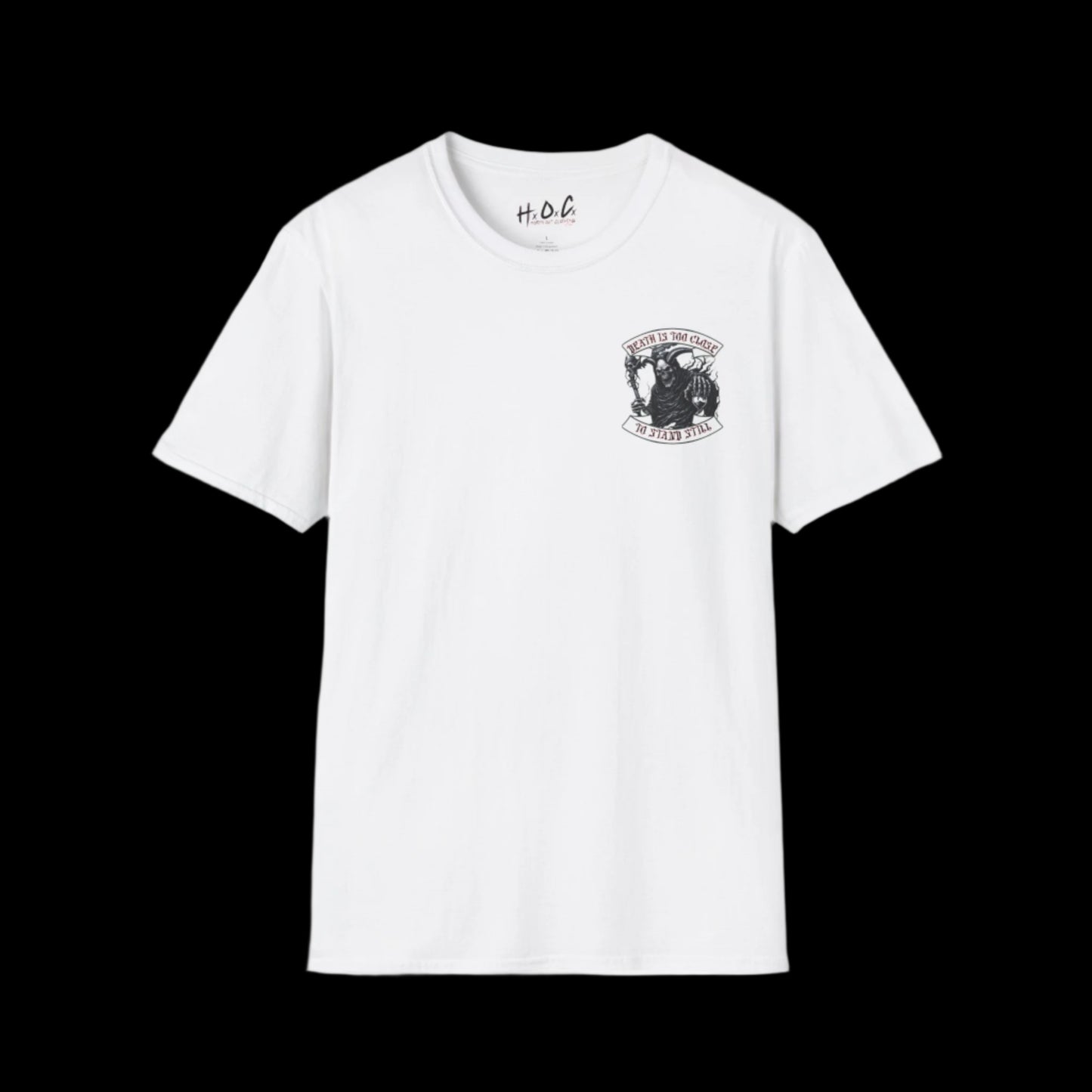 Unisex Softstyle T-Shirt - "Death is Too Close" Graphic Tee for Casual Wear