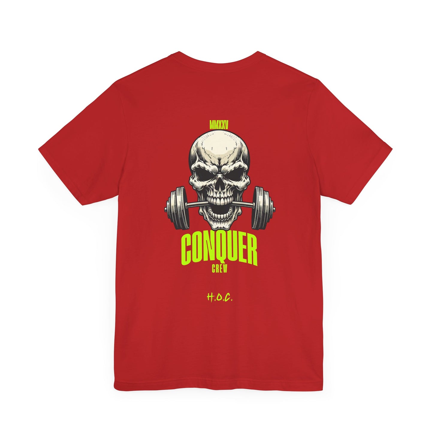 Skull Conqueror Gym Tee - Unisex Short Sleeve Workout Shirt