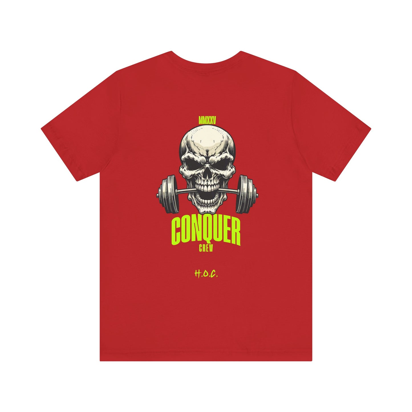 Skull Conqueror Gym Tee - Unisex Short Sleeve Workout Shirt