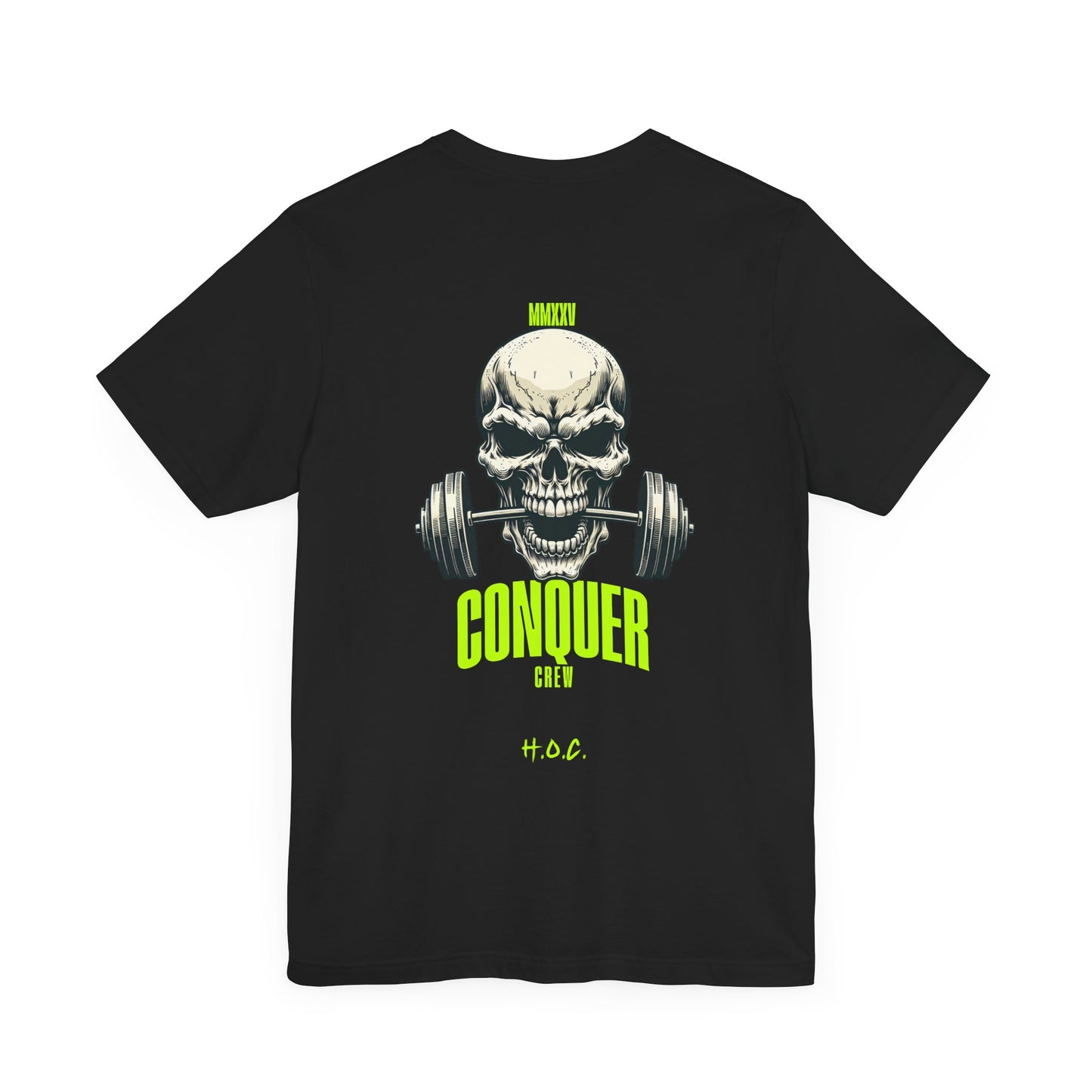 Skull Conqueror Gym Tee - Unisex Short Sleeve Workout Shirt